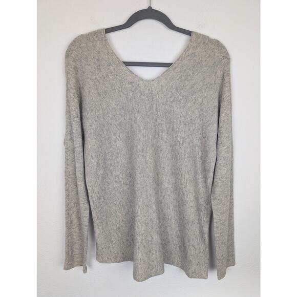 Vince Sweater Wool Cashmere Double V Neck Knit Classic Minimalist Taupe Size S - Picture 5 of 10